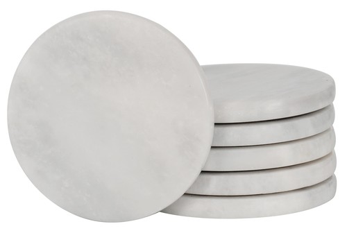 Marble coasters set white - coasters, of