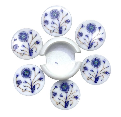 Marble tea coaster - coaster, lapis