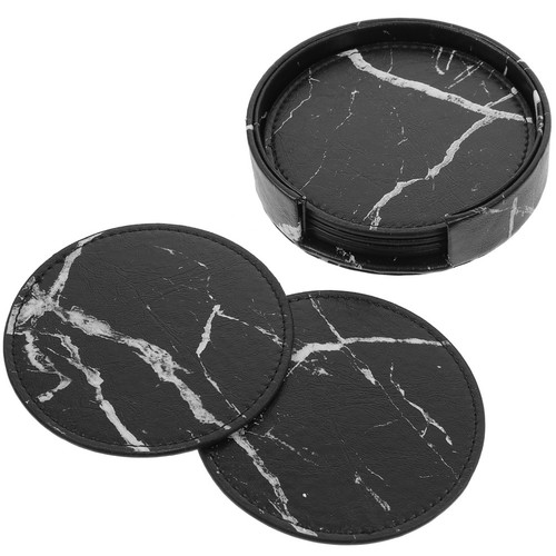 Black marble holder table - black,