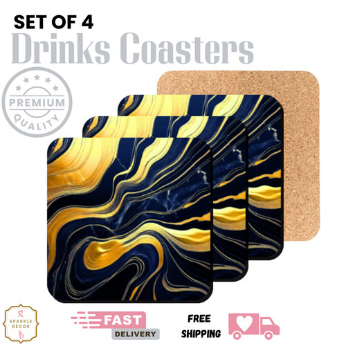 Coasters marble set 4 - set, of