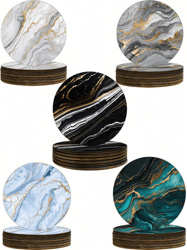 Round cork coasters - 6-pc, set