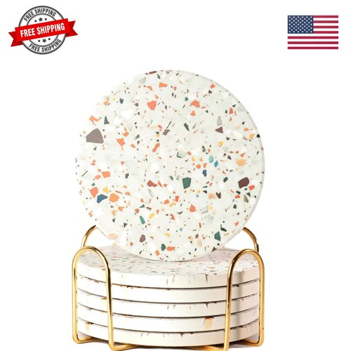Terrazzo coasters set 6 - terrazzo,