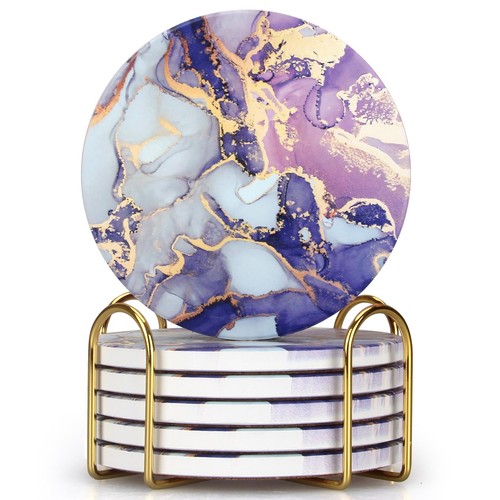 Purple agate coasters with - purple,