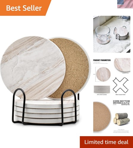 Chic 6pcs round marble - 6pcs,