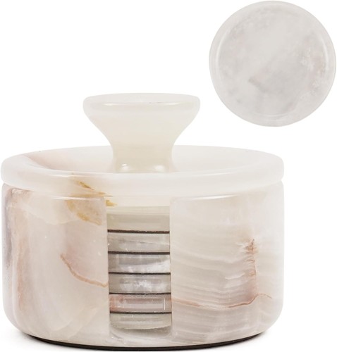 Marble round coasters - marble, set
