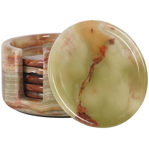Green onyx coasters - onyx,