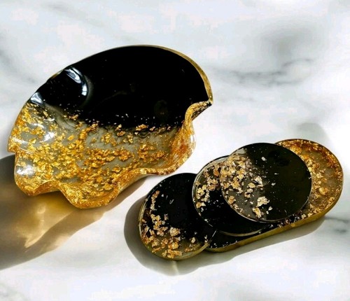 Black gold resin - black, coffee
