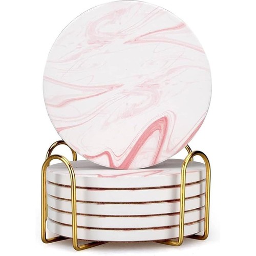Cute pink marble coasters - pink,