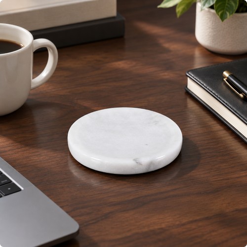 Round marble coaster - round,