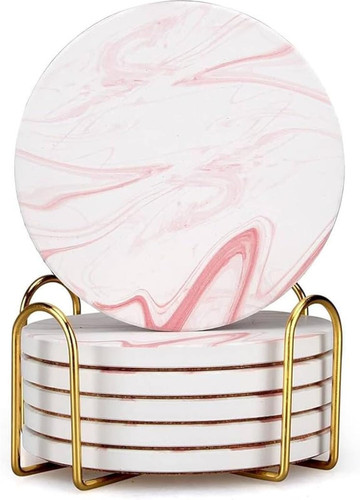 Cute pink marble coasters for - coasters,