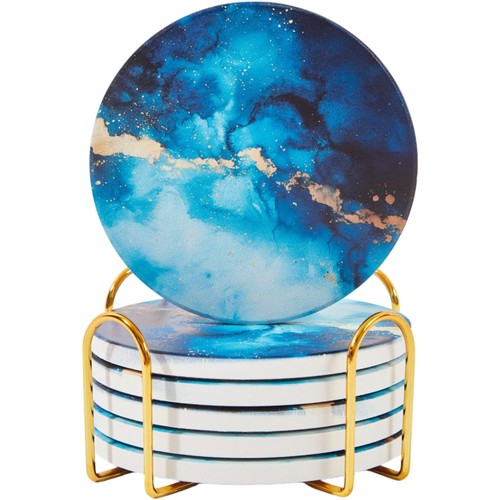 Colorful stone marble coasters - stone,