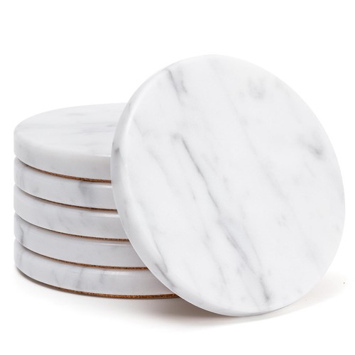 Soft white marble coasters - marble,