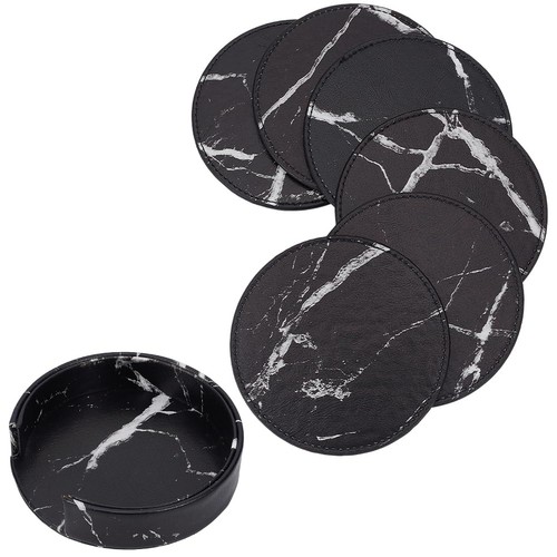 6pcs inch black marble pu - 6pcs, 4