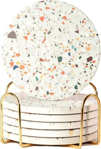 Terrazzo coasters set - of, 6