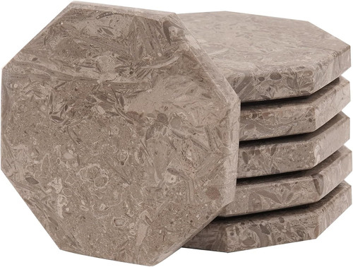 Marble coaster set round - coaster,